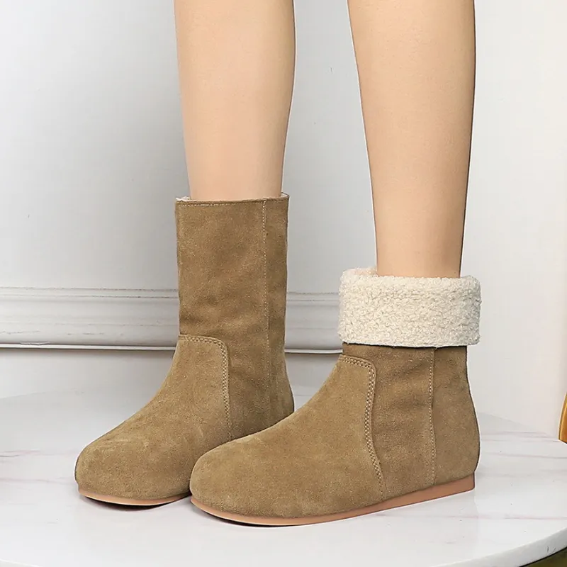 BIGTREE Ankle Boots Women's Apricot/Caramel/Khaki/Coffee/Black-5