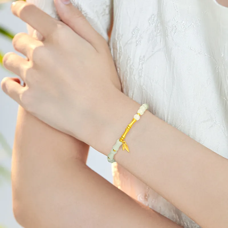 QIANCHANG Bracelets Pale Greenish White Jade Women's-3