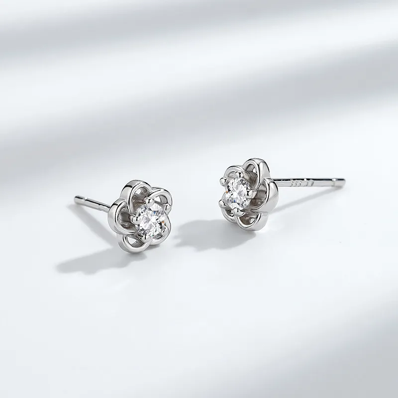 QIANCHANG S999 Fine Silver Stud Earrings Women's-4