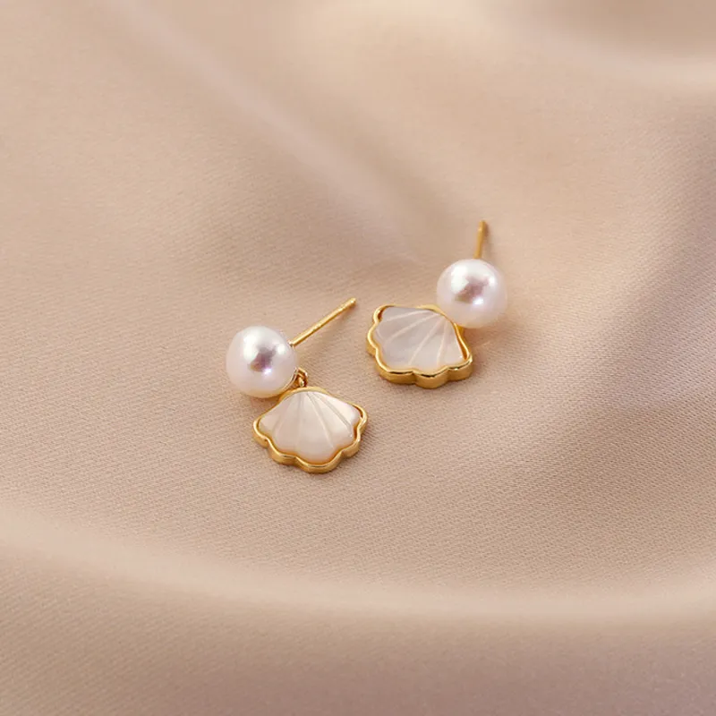 QIANCHANG Freshwater Pearl Earrings Women's-4