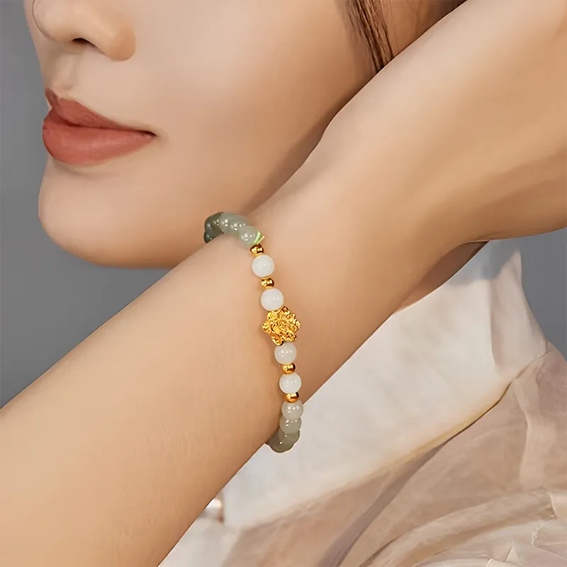 QIANCHANG Hetian Jade Bracelets White Jade/Pale Greenish White Jade Women's-3