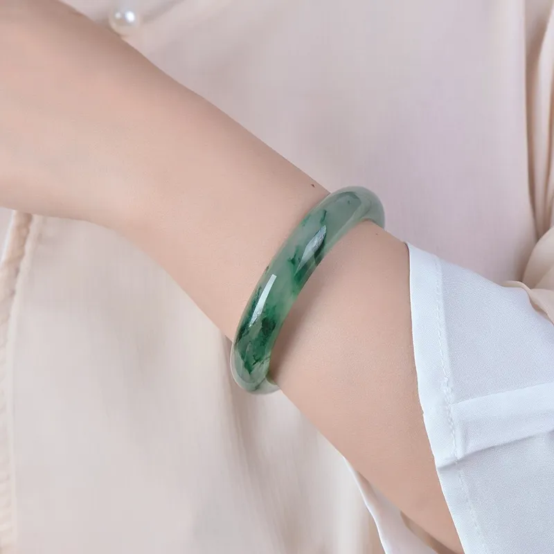 QIANCHANG African Emerald Bangles Women's-3