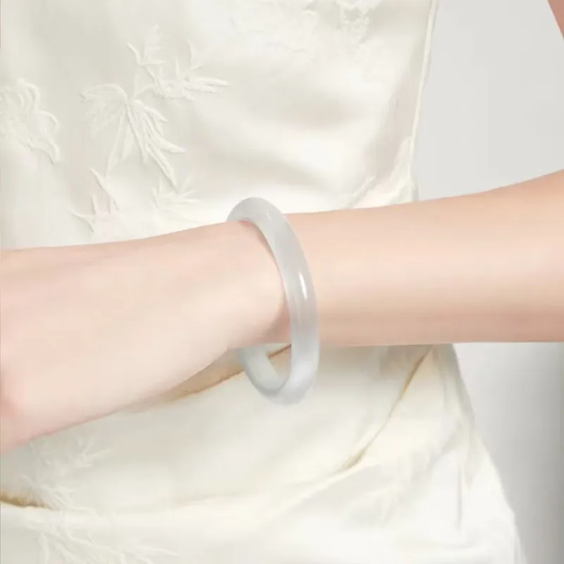 QIANCHANG Glass Cat Eye Bangles Women's-4