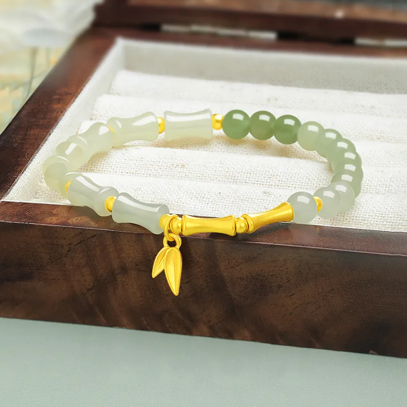QIANCHANG Bracelets Pale Greenish White Jade Women's-2