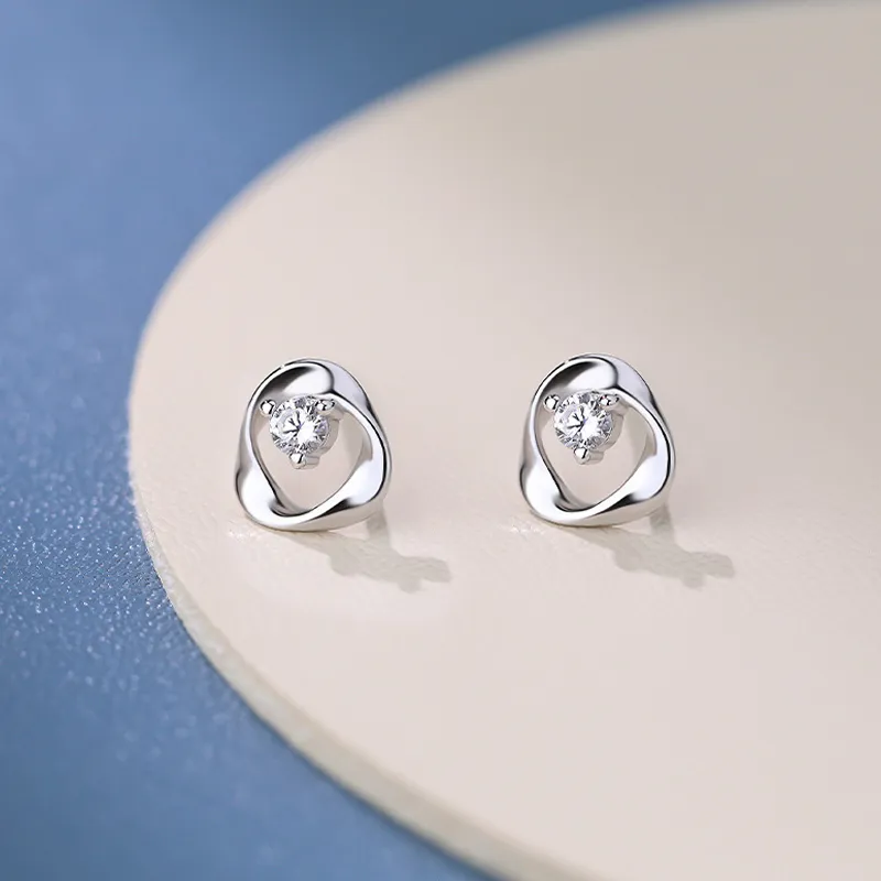 QIANCHANG S999 Fine Silver Stud Earrings Women's-5
