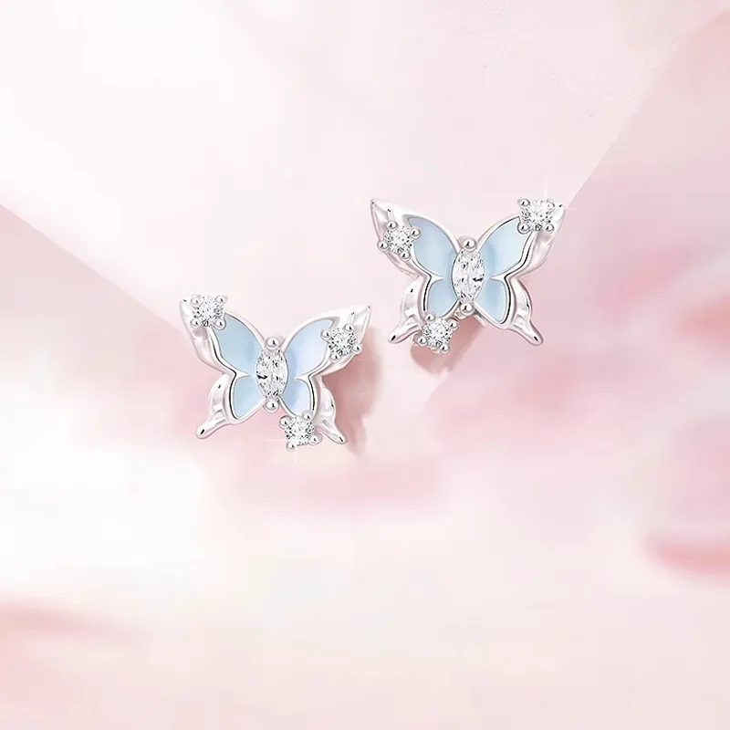 QIANCHANG S925 Silver Stud Earrings Women's-1