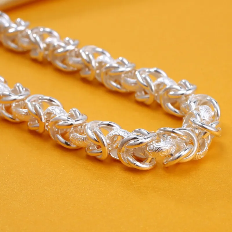 QIANCHANG S 990 Silver Pure Silver Bracelets Men's-4