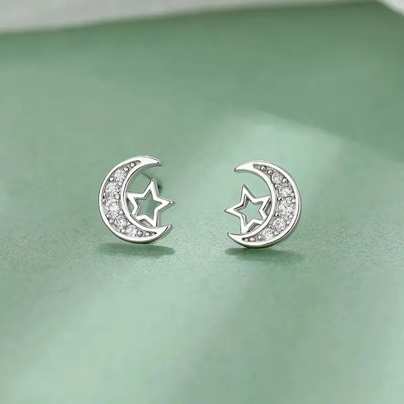 QIANCHANG S999 Fine Silver Stud Earrings Women's-3