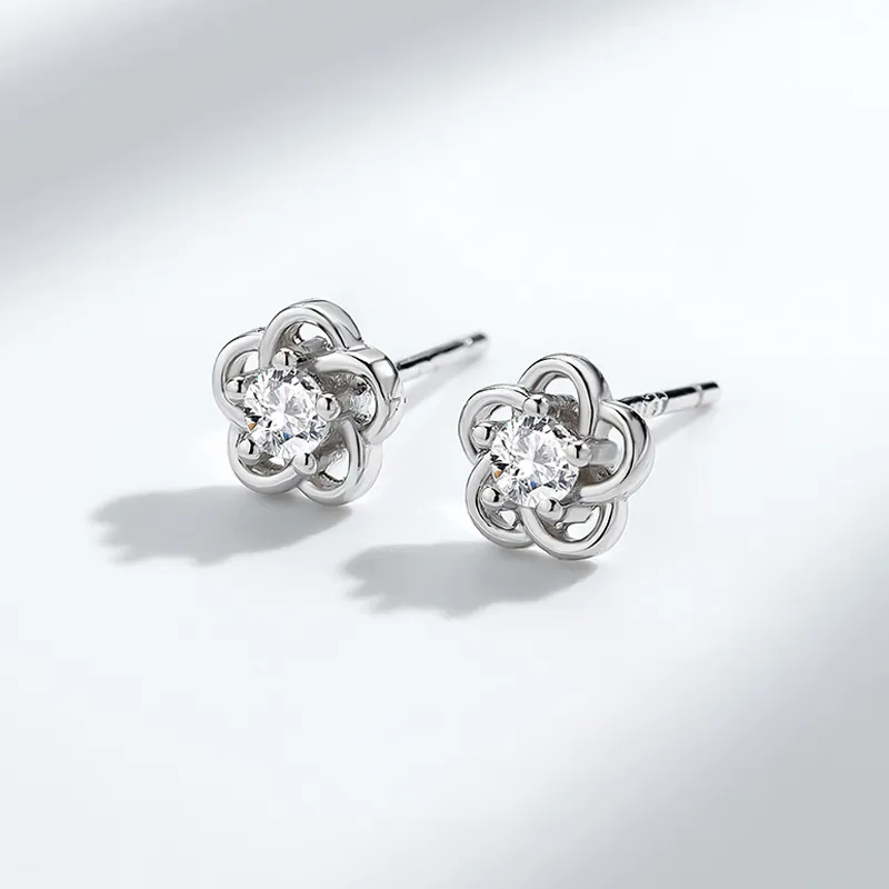 QIANCHANG S999 Fine Silver Stud Earrings Women's-2