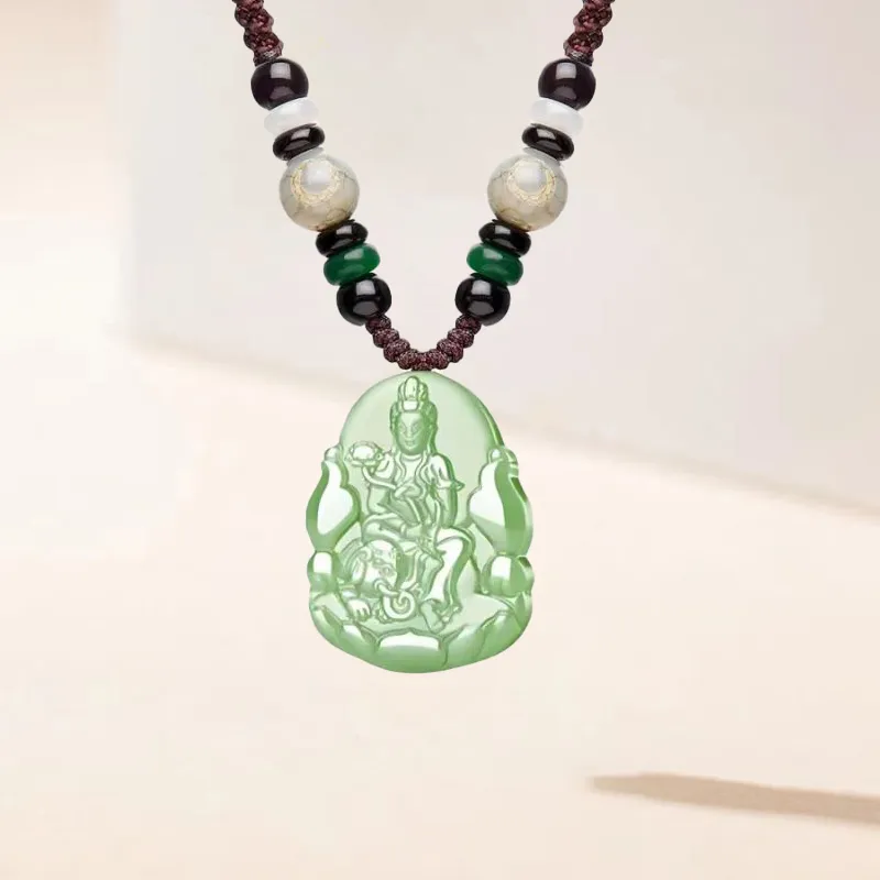 QIANCHANG Necklaces Green Jade Unisex-9