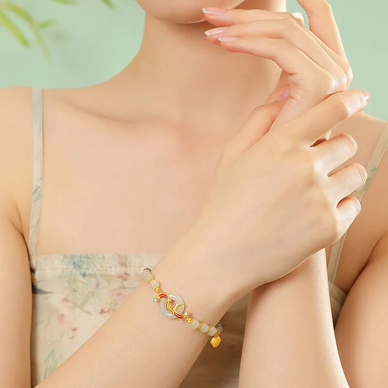 QIANCHANG Bracelets Pale Greenish White Jade Women's-1