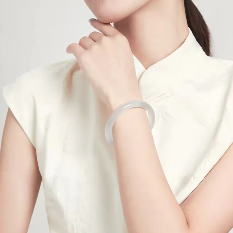 QIANCHANG Glass Cat Eye Bangles Women's-3