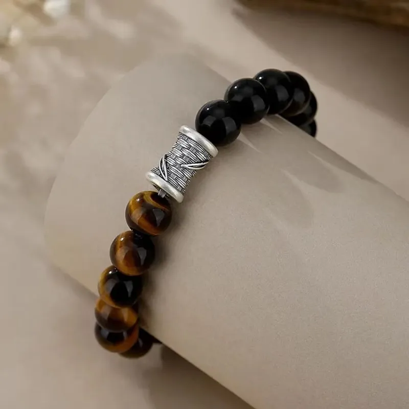 QIANCHANG Tiger's Eye Stone Bracelets Men's-5