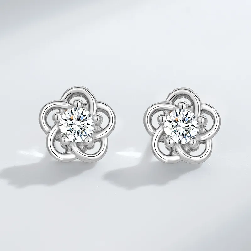 QIANCHANG S999 Fine Silver Stud Earrings Women's-3