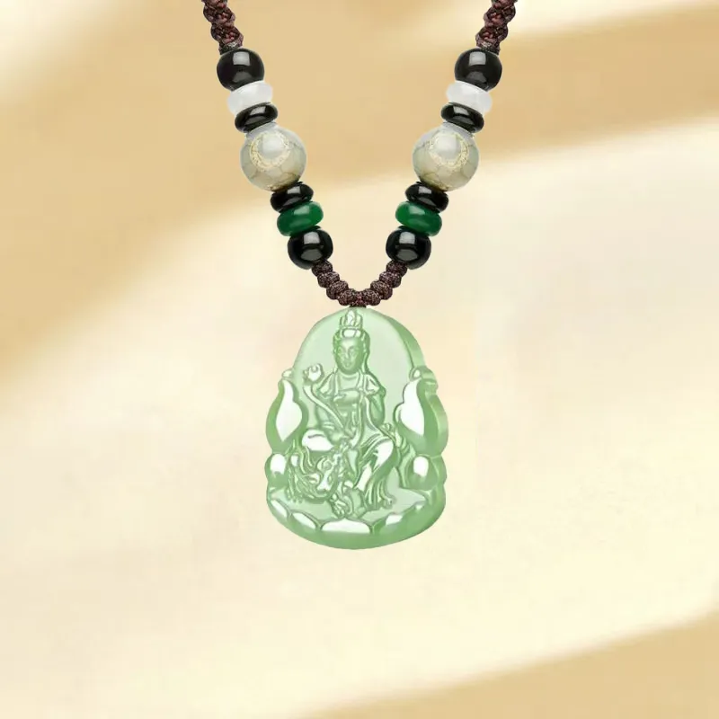 QIANCHANG Necklaces Green Jade Unisex-7