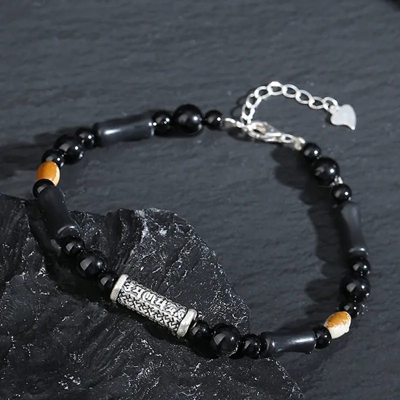 QIANCHANG Obsidian Bracelets Men's-5