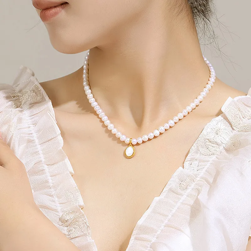 QIANCHANG Pearl Necklaces Women's-4