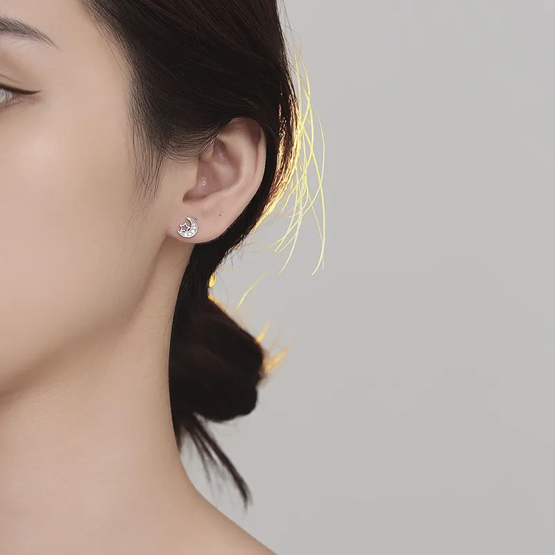 QIANCHANG S999 Fine Silver Stud Earrings Women's-1