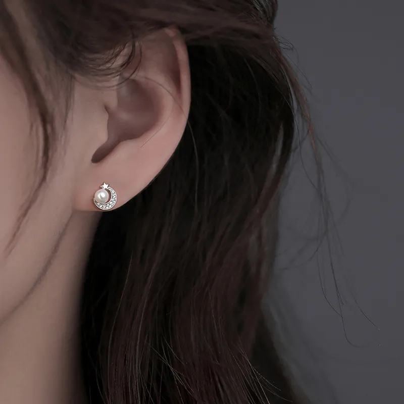 QIANCHANG Freshwater Pearl Stud Earrings Women's-2