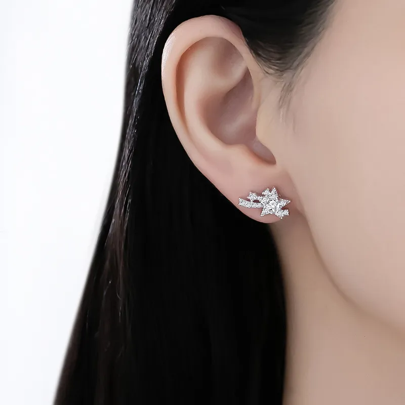 QIANCHANG S999 Fine Silver Stud Earrings Women's-1