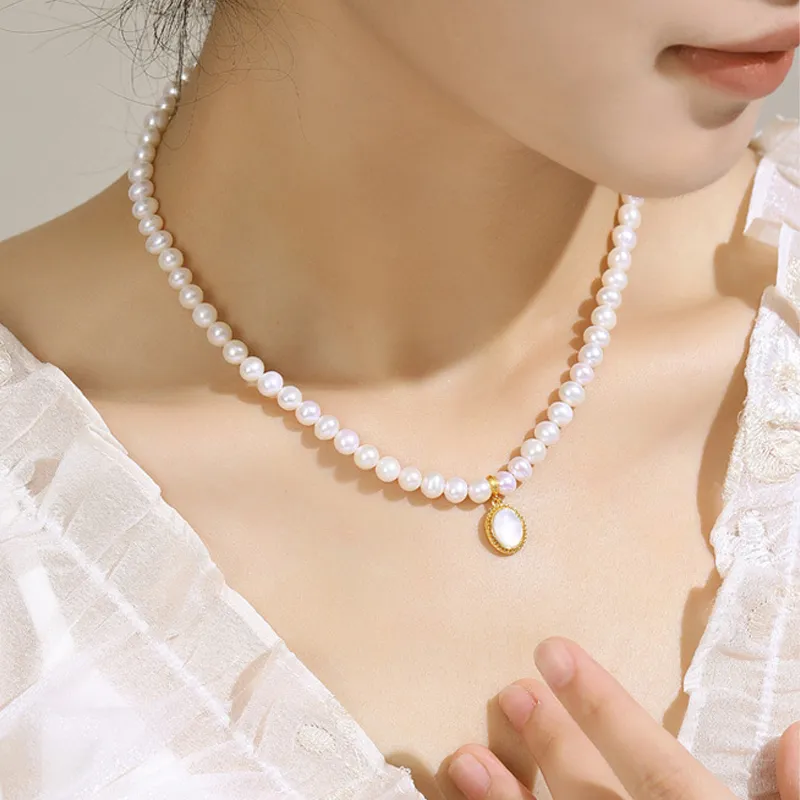 QIANCHANG Pearl Necklaces Women's-5