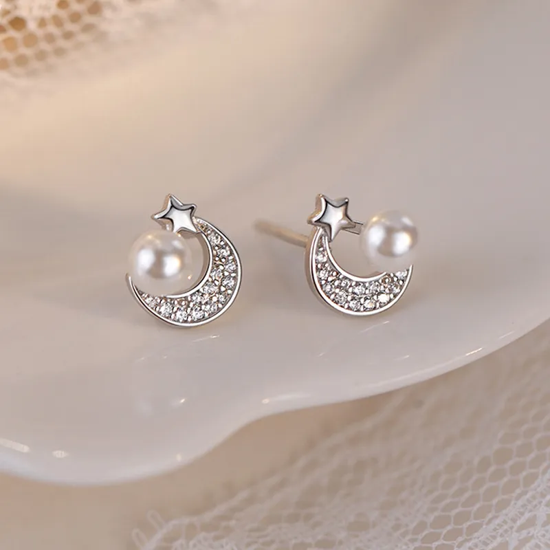QIANCHANG Freshwater Pearl Stud Earrings Women's-4