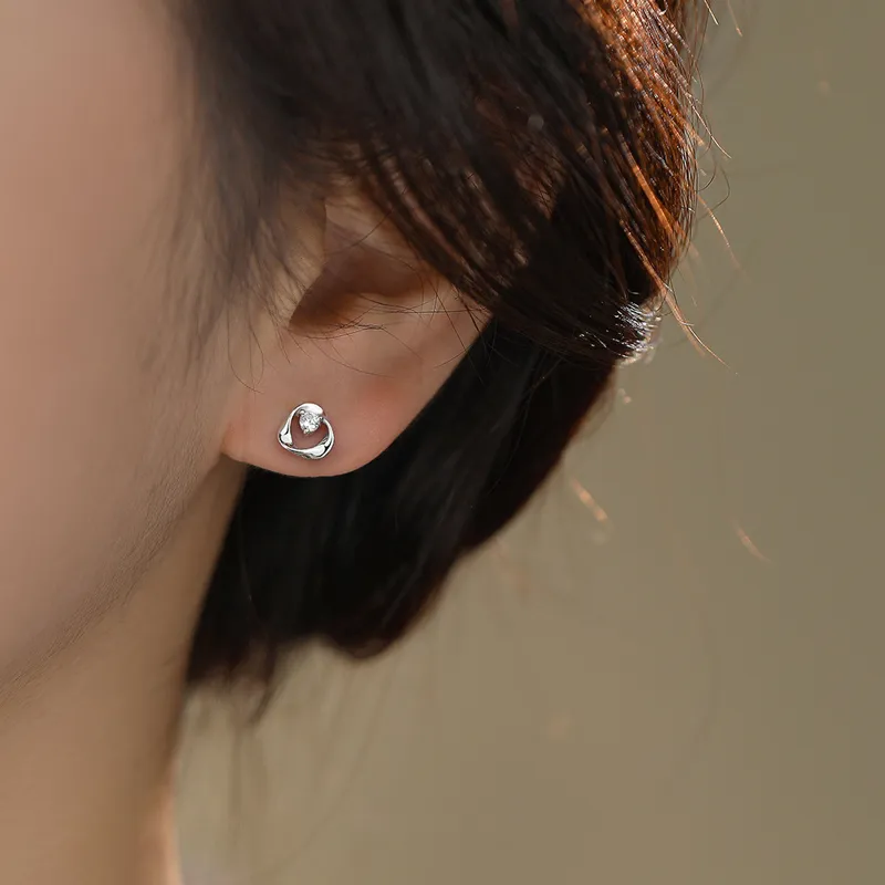 QIANCHANG S999 Fine Silver Stud Earrings Women's-2
