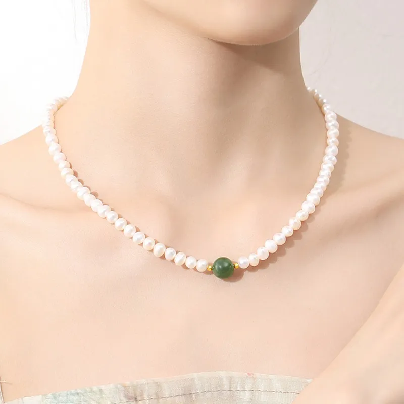 QIANCHANG Pearl Necklaces Women's-5