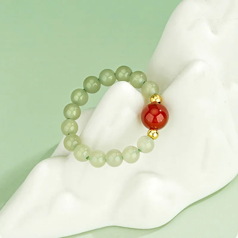 QIANCHANG Hetian Jade Rings White Jade/Pale Greenish White Jade Women's-1