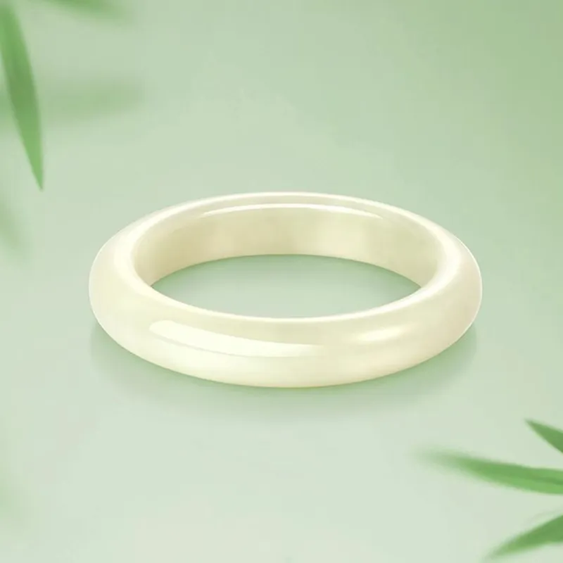 QIANCHANG Hetian Jade Bangles Green Jade Women's-5