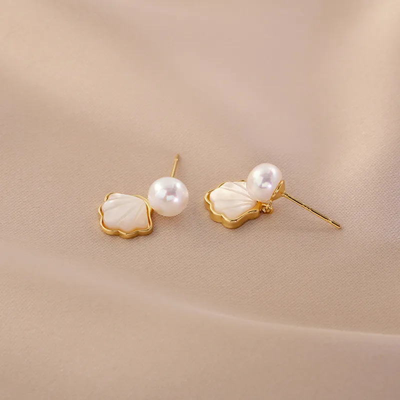 QIANCHANG Freshwater Pearl Earrings Women's-5
