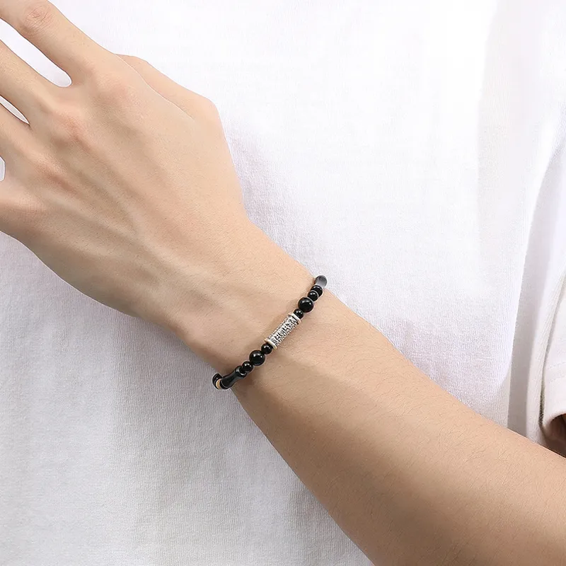 QIANCHANG Obsidian Bracelets Men's-2