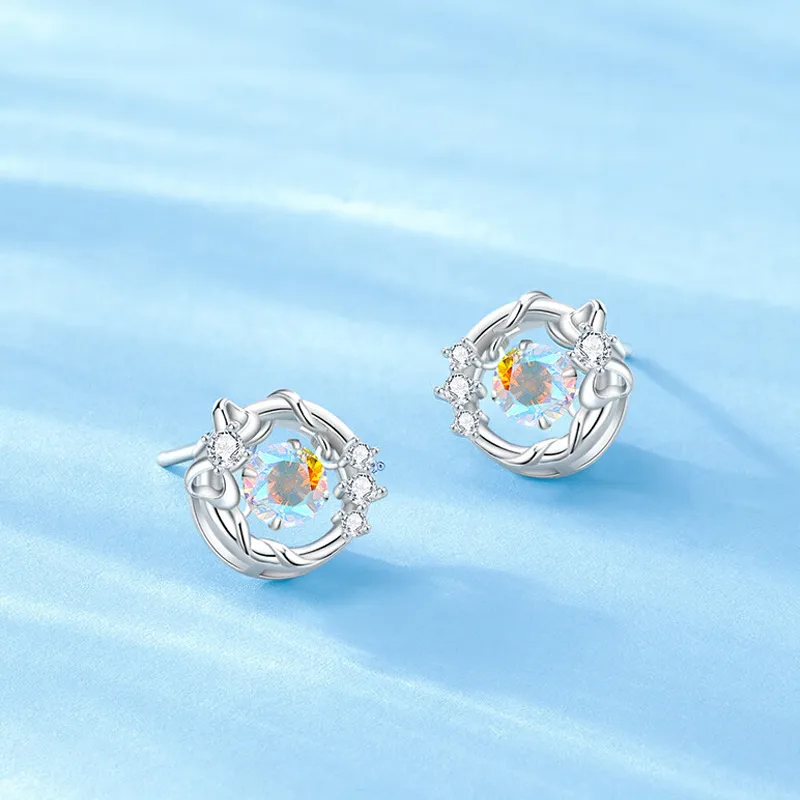 QIANCHANG S925 Silver Stud Earrings Women's-2