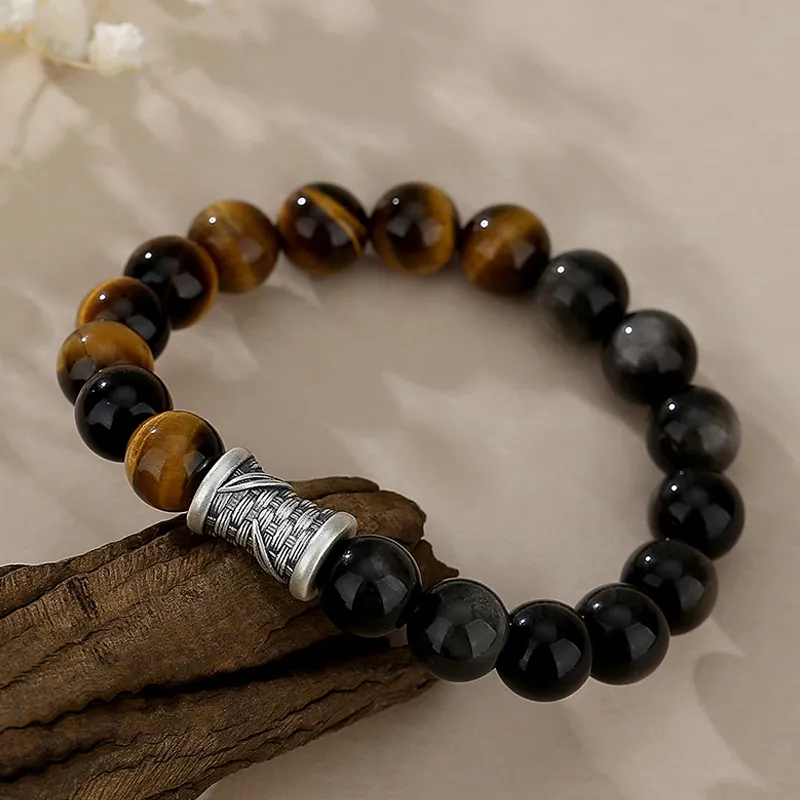 QIANCHANG Tiger's Eye Stone Bracelets Men's-3