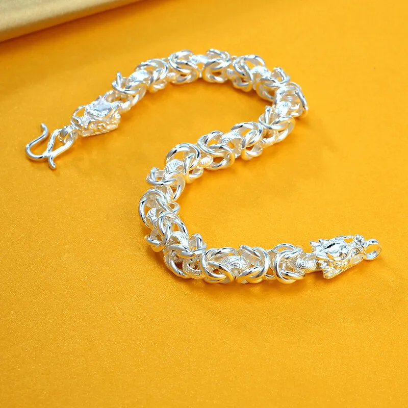 QIANCHANG S 990 Silver Pure Silver Bracelets Men's-5