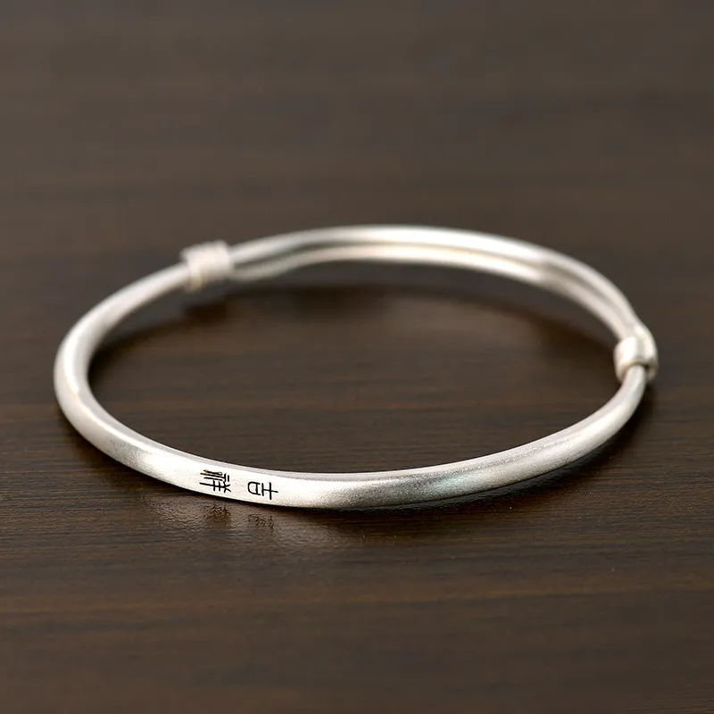 QIANCHANG S999 Fine Silver Bangles Women's-7