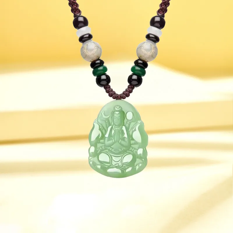 QIANCHANG Necklaces Green Jade Unisex-1