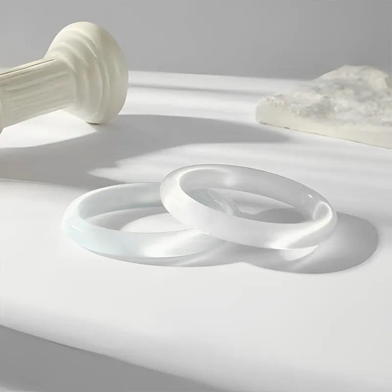 QIANCHANG Glass Cat Eye Bangles Women's-1