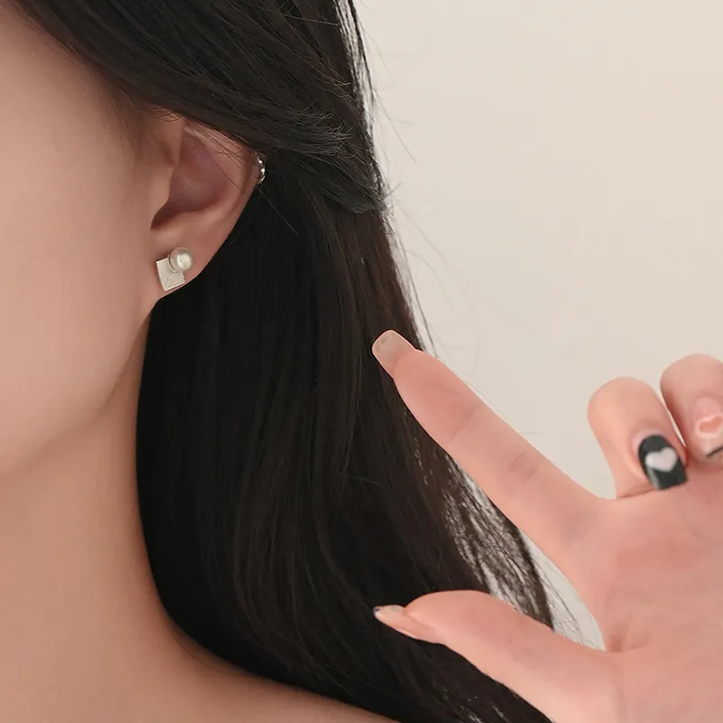 QIANCHANG S925 Silver Stud Earrings Women's-1