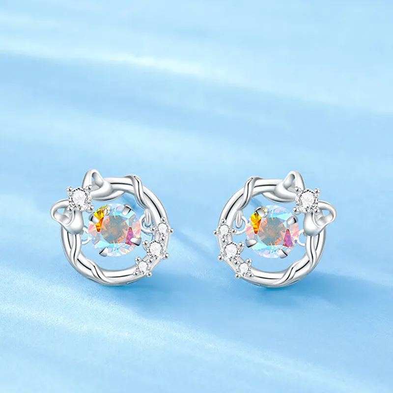 QIANCHANG S925 Silver Stud Earrings Women's-3