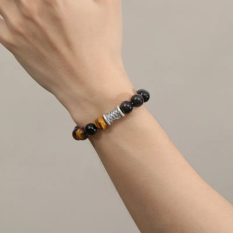 QIANCHANG Tiger's Eye Stone Bracelets Men's-1