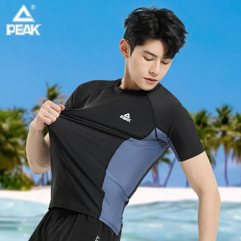 PEAK T Shirts Unisex Black Blue Short Sleeved-2