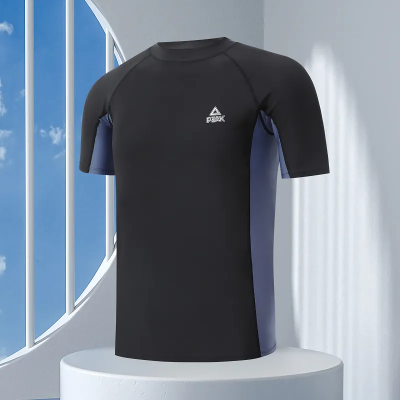 PEAK Swimming Sets Polyester Elastane Seaside Beach Vacation Outdoor Sports Casual Men's Black Blue-1