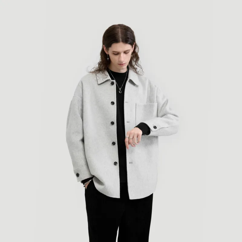 HERBEL Trench Coat Men's Light Gray-2