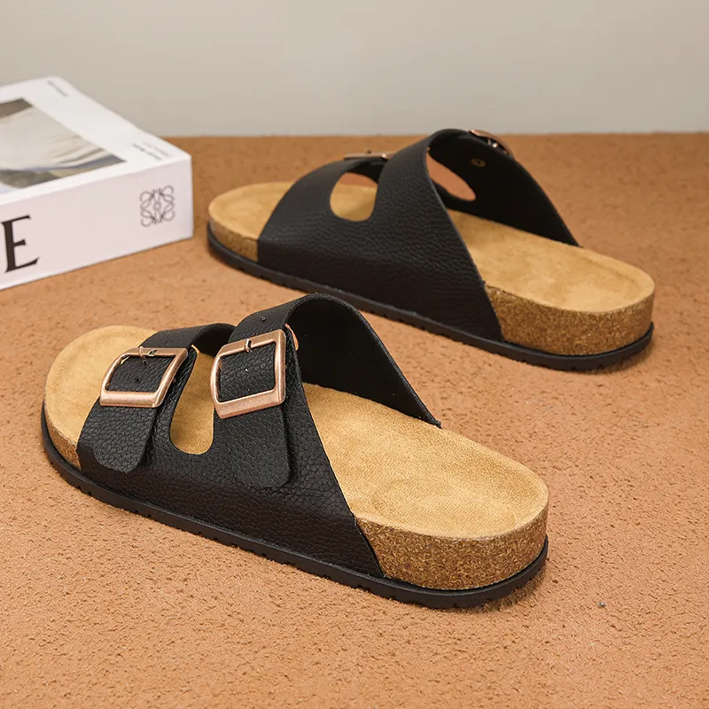 CHAOPAISHA Cork Sole EVA Slip Resistant Abrasion Resistant Slide Slippers Unisex-5