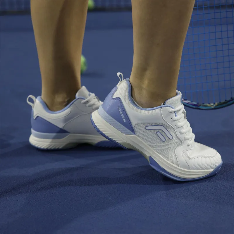 Fitville Cushioning, Abrasion Resistant, Slip Resistant Low Top Tennis Shoes Women's White Blue-25