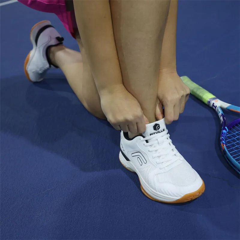 Fitville Cushioning, Abrasion Resistant, Slip Resistant Low Top Tennis Shoes Women's White Blue-8