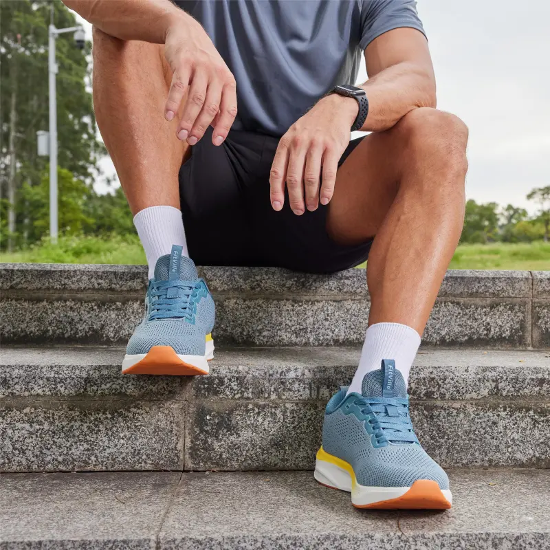 Fitville Running Shoes Men Low Top Dusty Gray, Iceberg Blue-6