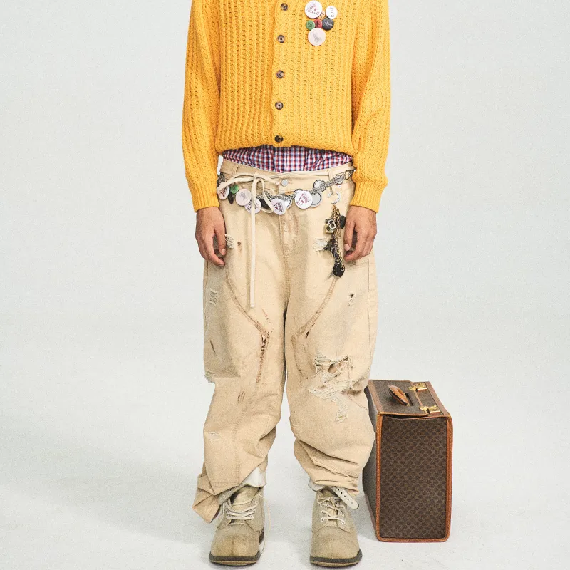 STEEPC Casual Pants Unisex Khaki-3