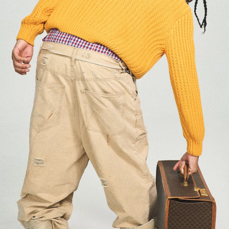 STEEPC Casual Pants Unisex Khaki-5